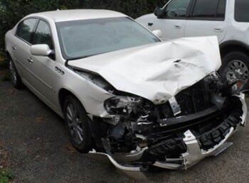 Before White Damaged Car — Dover, OH — Cua Refinishing Co.