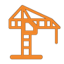 Orange outline of a construction crane.