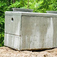 septic tank above ground before install