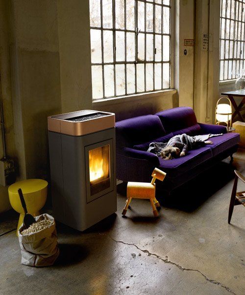 stufa a pellet contemporanea
