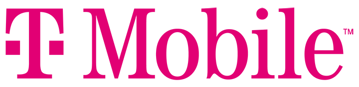 A pink t mobile logo on a white background