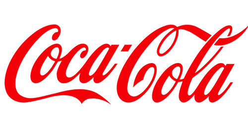 A red coca cola logo on a white background.