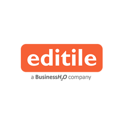 A logo for editile a business h2o company