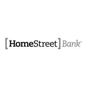 The homestreet bank logo is black and white on a white background.