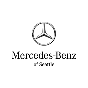 The mercedes benz of seattle logo is on a white background.
