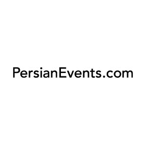 The logo for persian events.com is a black and white logo on a white background.