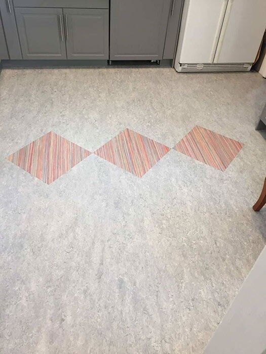 True Linoleum With Colorful Diamond Shapes — Flooring in Sacramento, CA