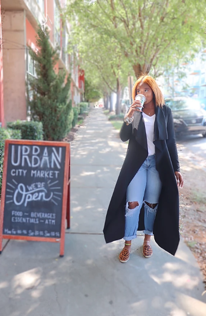 Fall outfit details below! Dymond on National Coffee Day