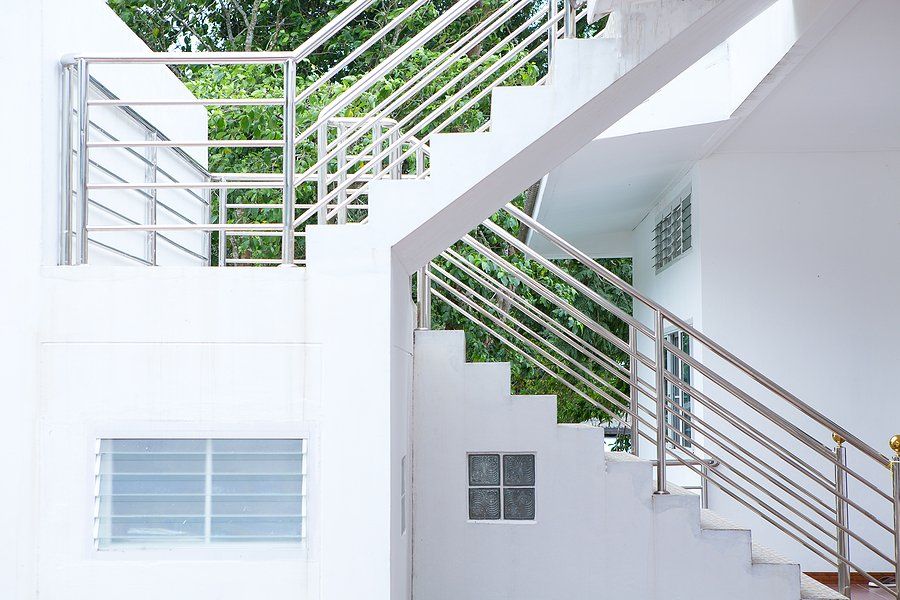 a galvanized steel handrails