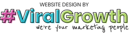 Logo for Viral Growth, a marketing company. Featuring a hashtag, company name, and tagline.
