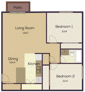 2 bed