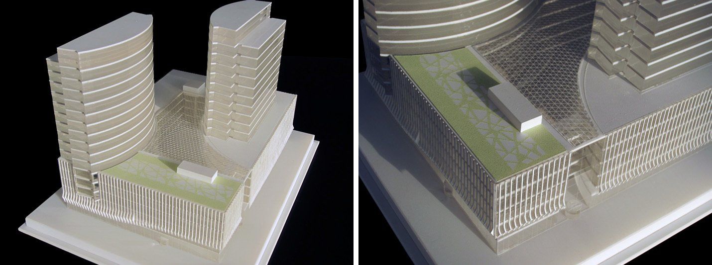 maquette foto Twin Towers Amsterdam