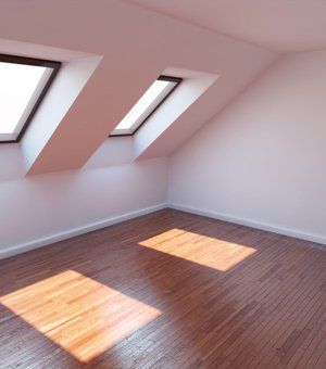 a newly constructed loft with ample ventilation