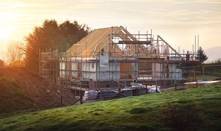 scaffolding used for house extension and renovation work