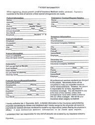 Patient Form — Webster, TX — Ian J Reynolds MD F.A.A.O.S.