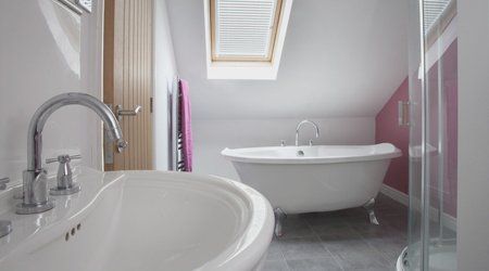 newly fitted sink and bathtub