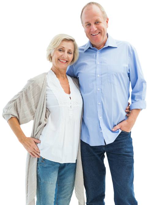 A man and a woman are posing for a picture together.