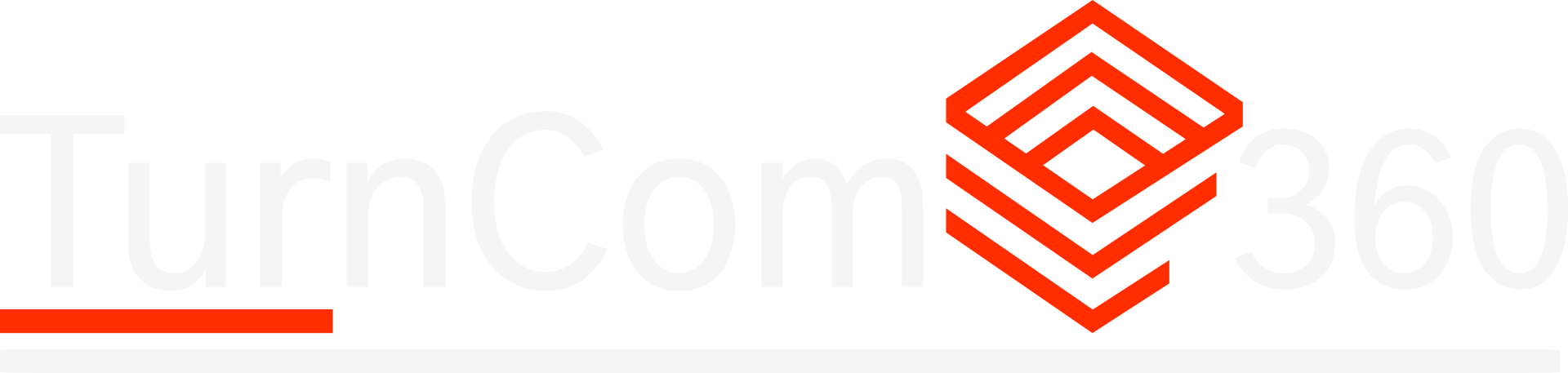 TurnCom360 logo with red geometric design and orange bar.
