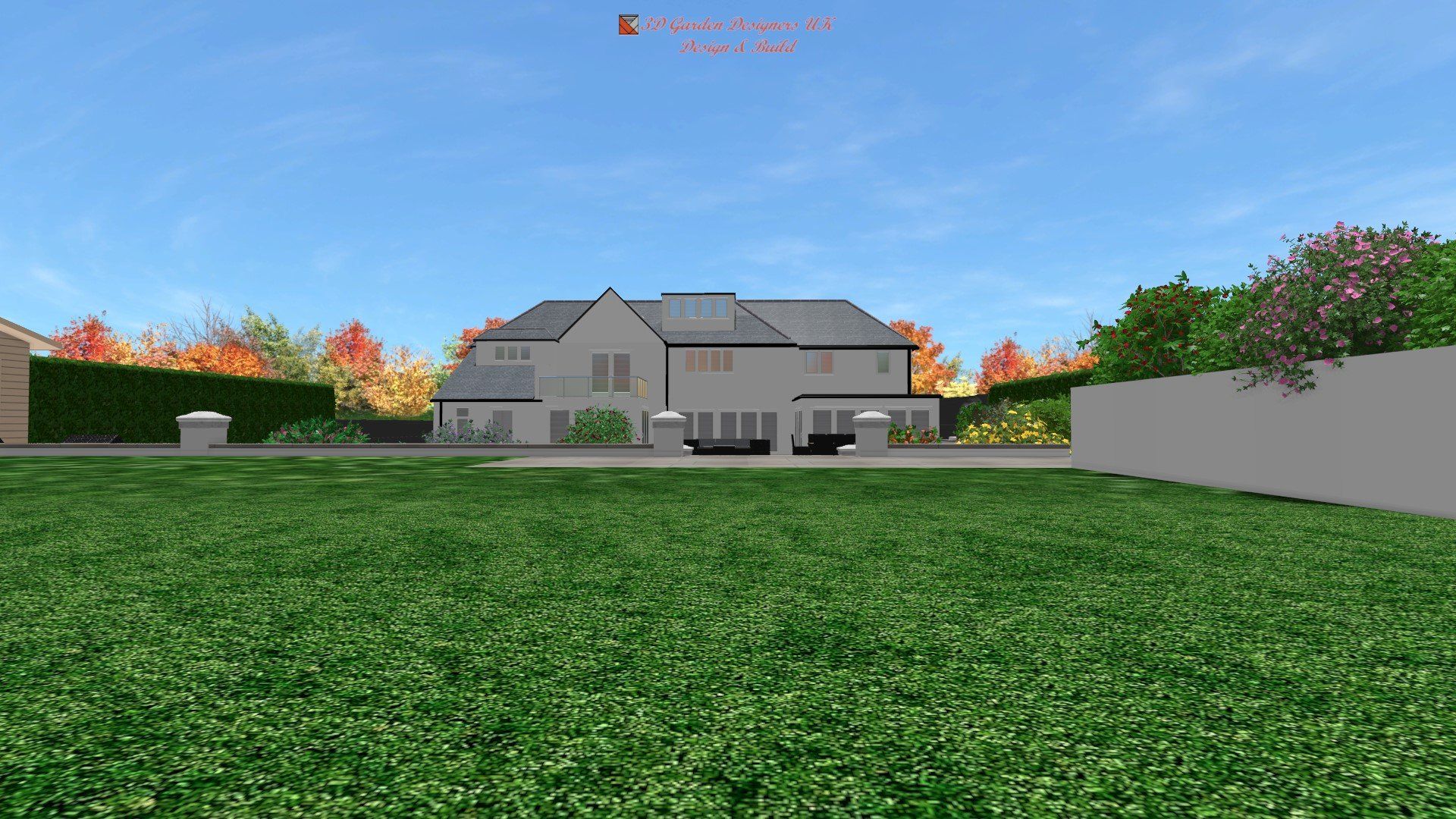 A large house with a large lawn in front of it