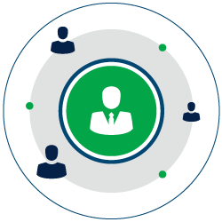 A group of people are connected to each other in a circle.