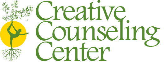 Creative Counseling Center logo with green text, yellow circle, and a stylized leaf/tree figure
