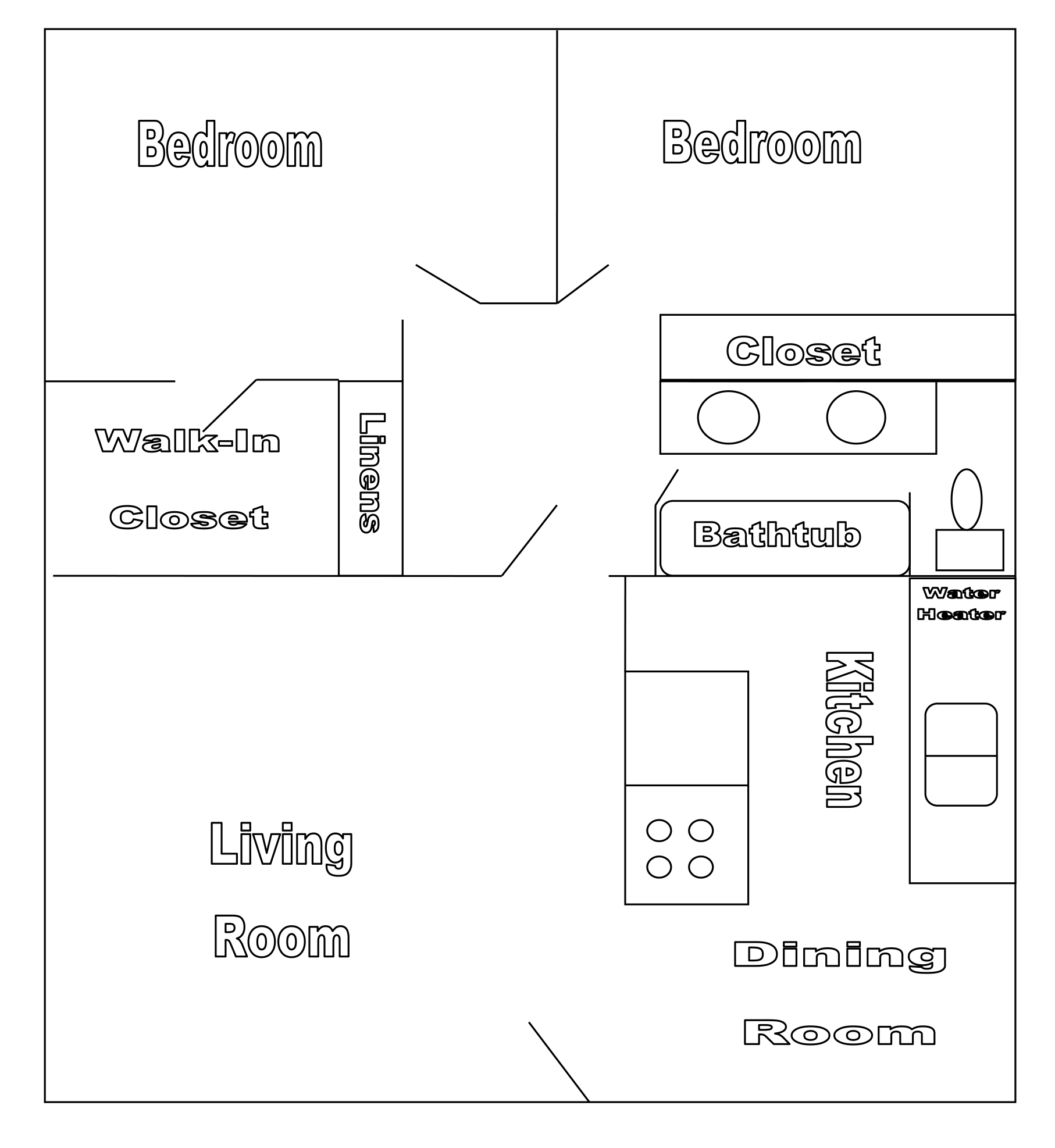 TWO BEDROOM + ONE BATHROOM + DOUBLE VANITY