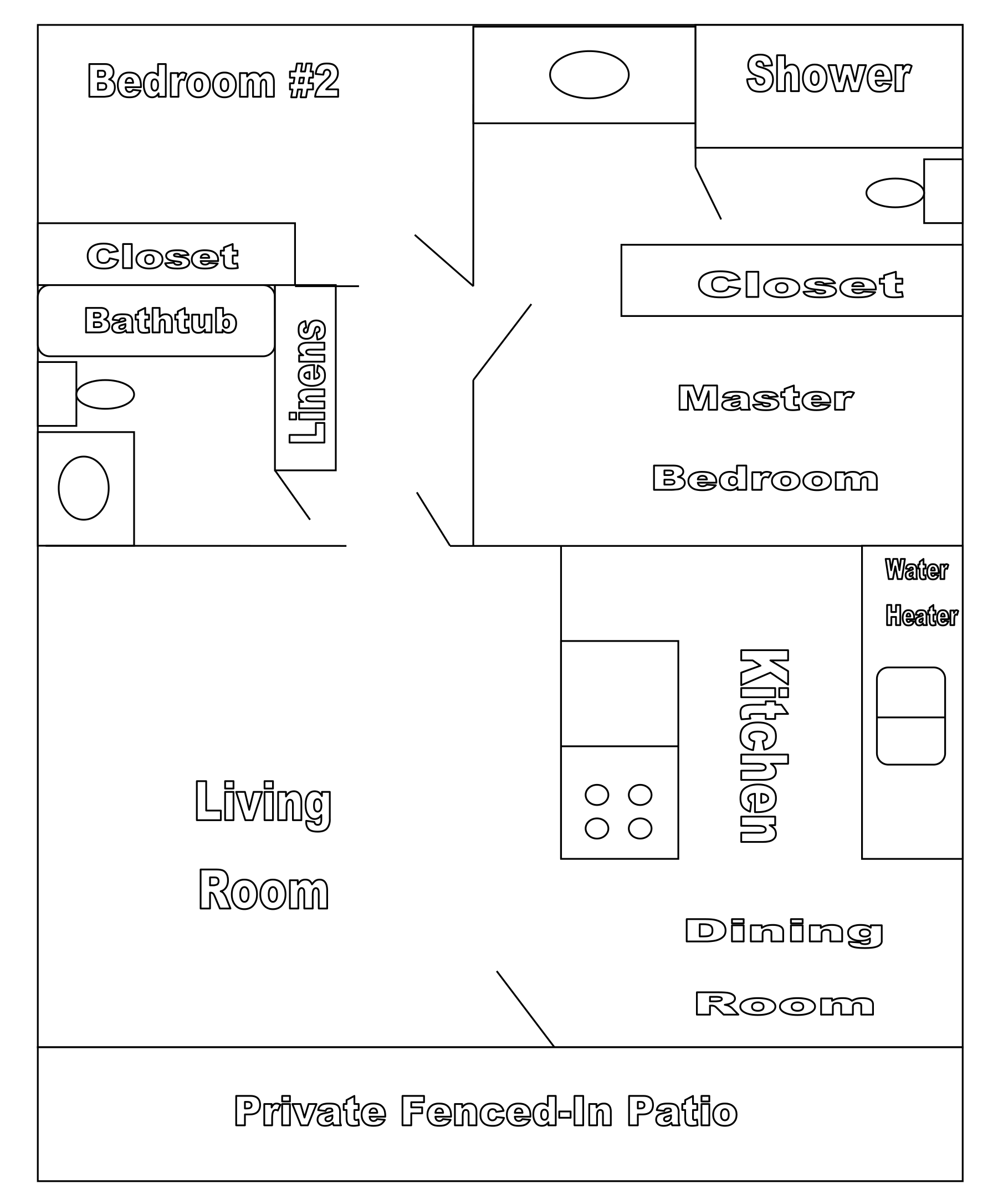 TWO BEDROOM + TWO BATHROOM + PATIO