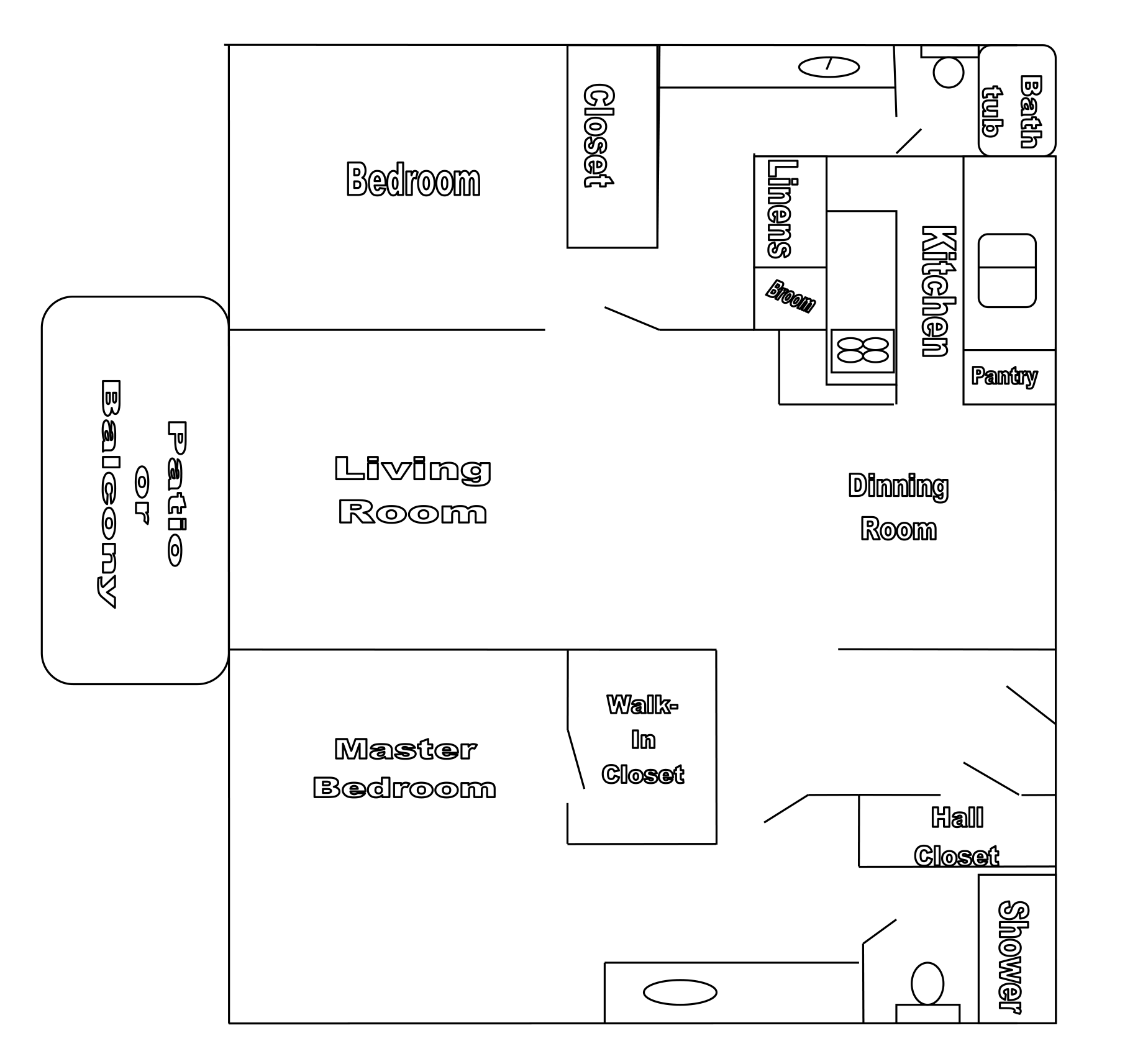 TWO BEDROOM, TWO BATH