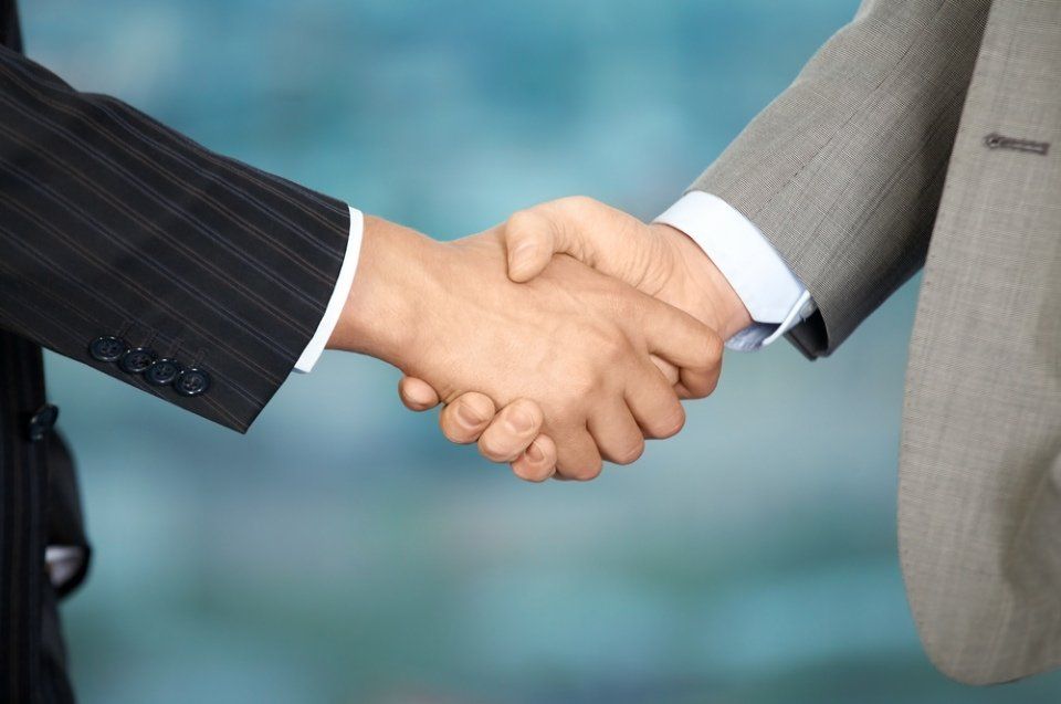 professionisti si stringono la mano
