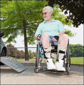 Vehicle with wheelchair access ramp