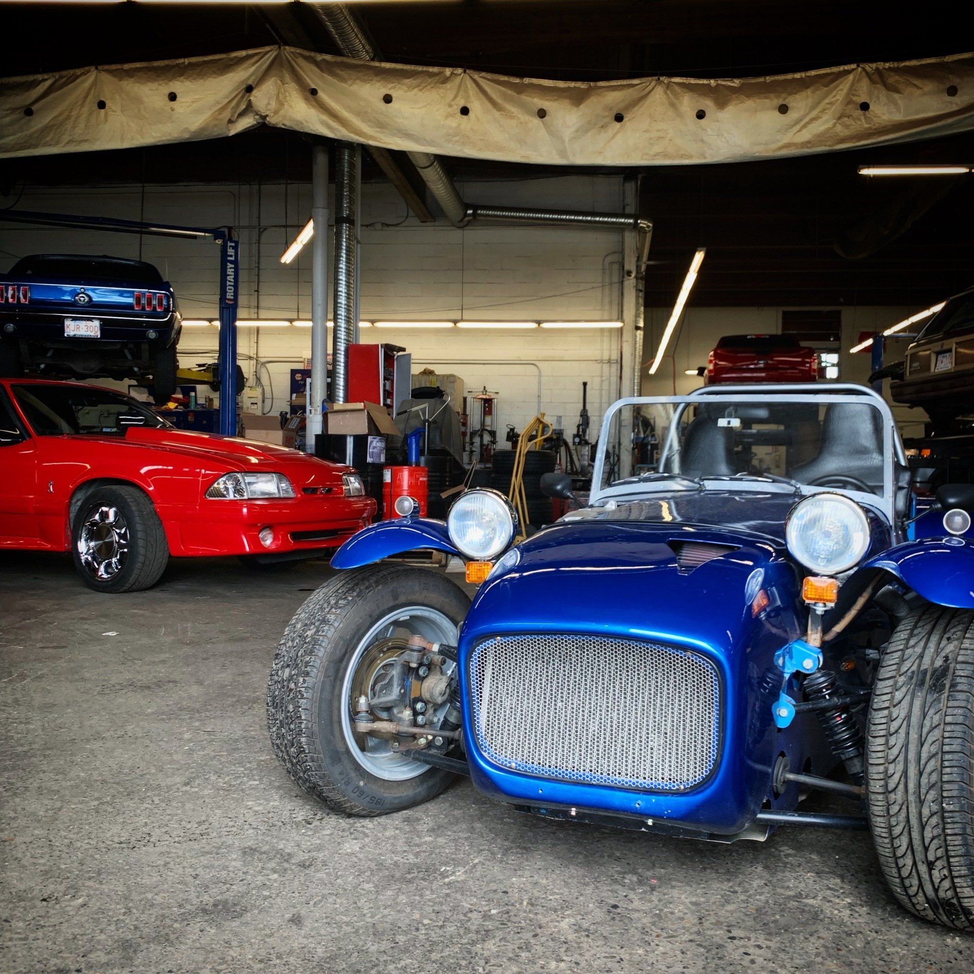 caterham super 7 getting worked on at lakeview automotive