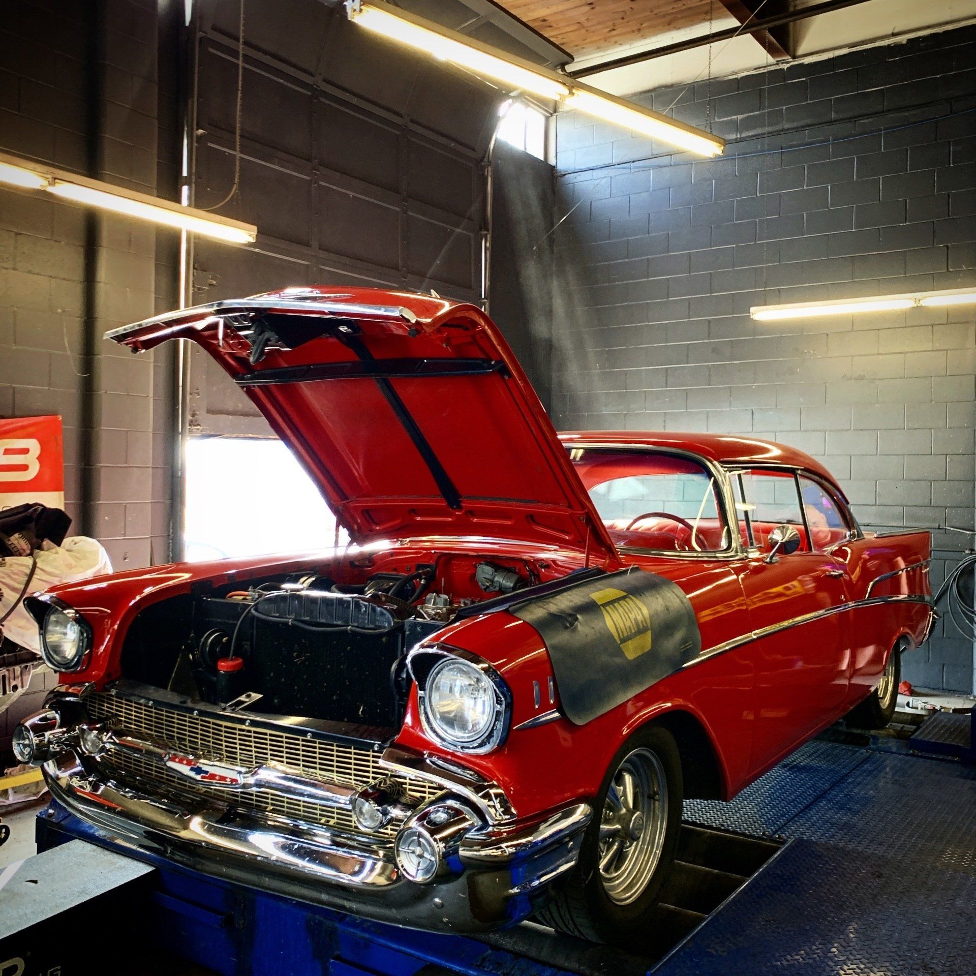 chevy belair getting dyno tuned  at lakeview automotive