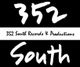 A black and white logo for 352 south records and productions.
