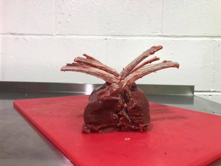 A venison loin guard of honour roast