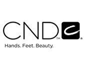A black and white logo for a company called cnd.