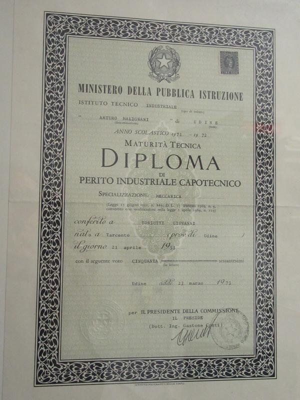 diploma del titolare