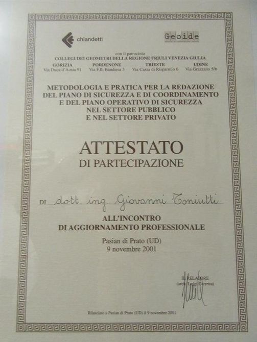 attestato di partecipazione corso di aggiornamento