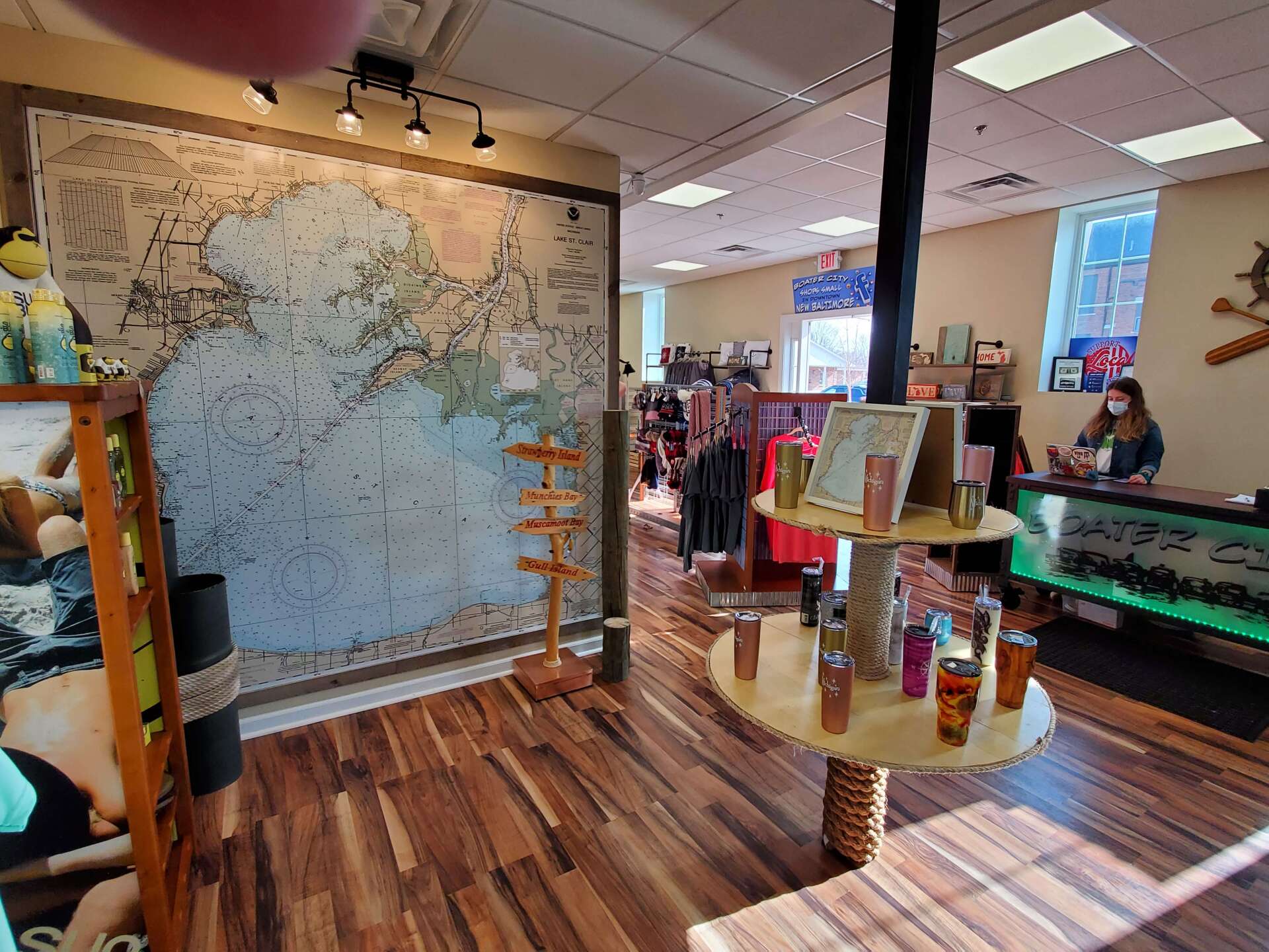 Inside Boater City Marketplace in New Baltimore, MI