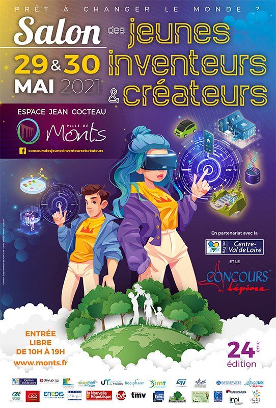 Affiche salon des jeunes inventeurs et créateurs de Monts 2021 Affiche salon des jeunes inventeurs et créateurs de Monts 2021