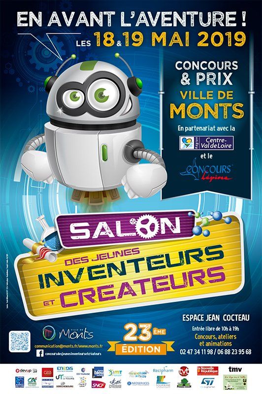 Affiche salon des jeunes inventeurs et créateurs de Monts 2019 Affiche salon des jeunes inventeurs et créateurs de Monts 2019