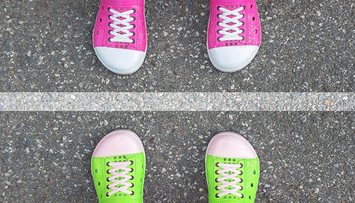 two sets of feet at impasse
