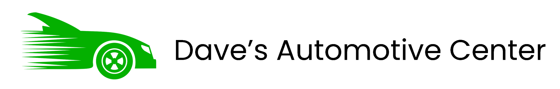 A logo for dave 's automotive center with a green car