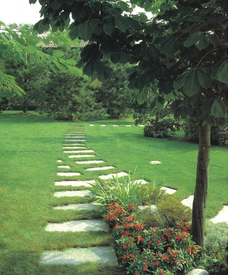 sentiero in pietre in un giardino