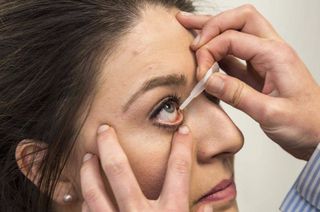 Applying eyedrops