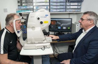 Man getting eyesight test