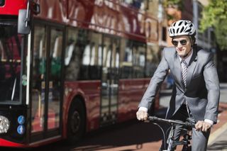 man cycling in sunglasses