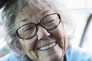 Old woman in glasses