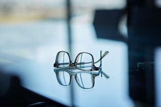 Eyeglass on the table