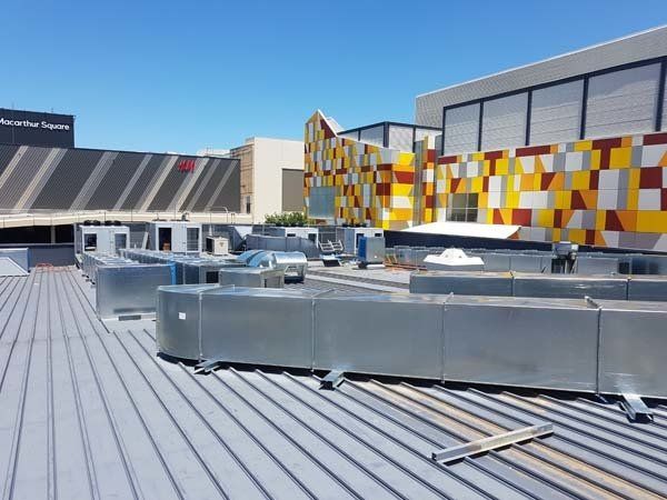 sheet metal ducts on roof