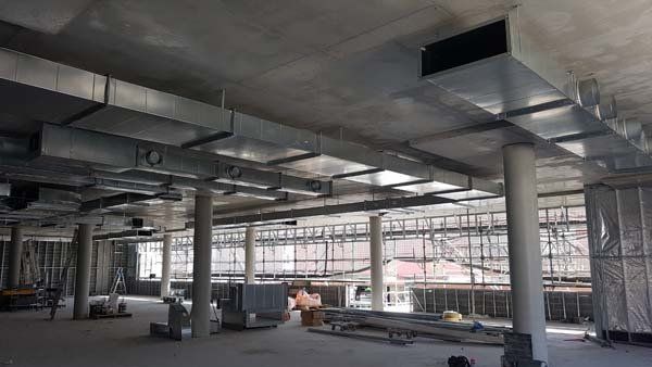building interior with ducting
